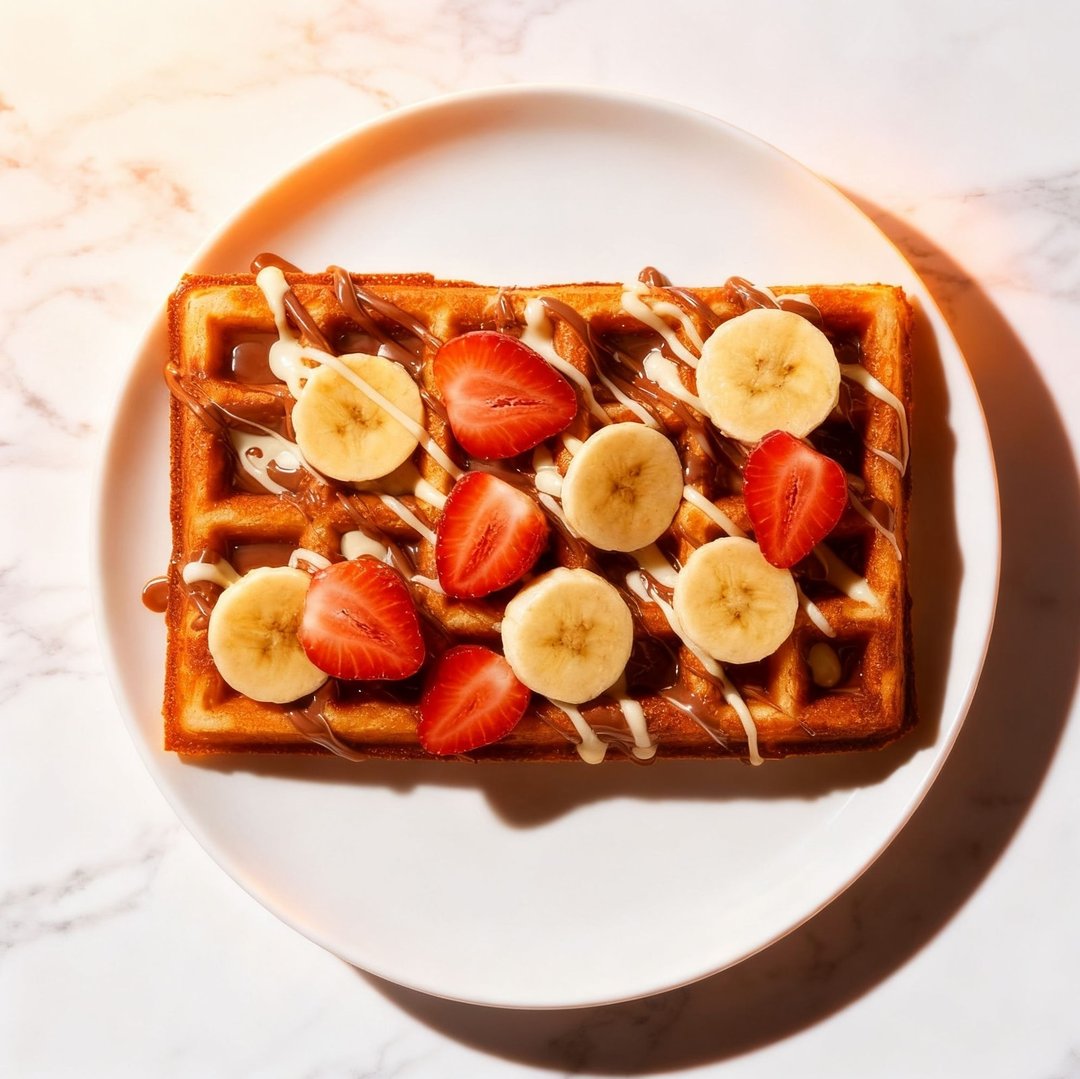 Strawberry Banana Chocolate Waffle