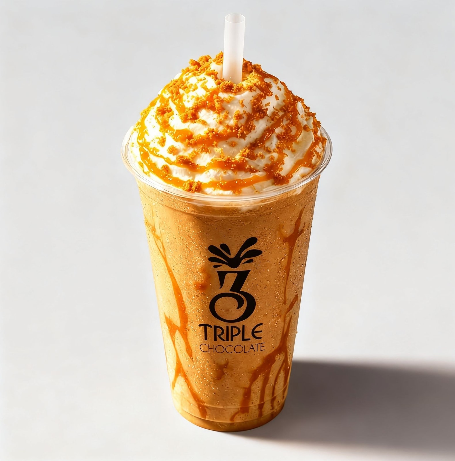 Lotus frappuccino with whipped cream and Biscoff drizzle